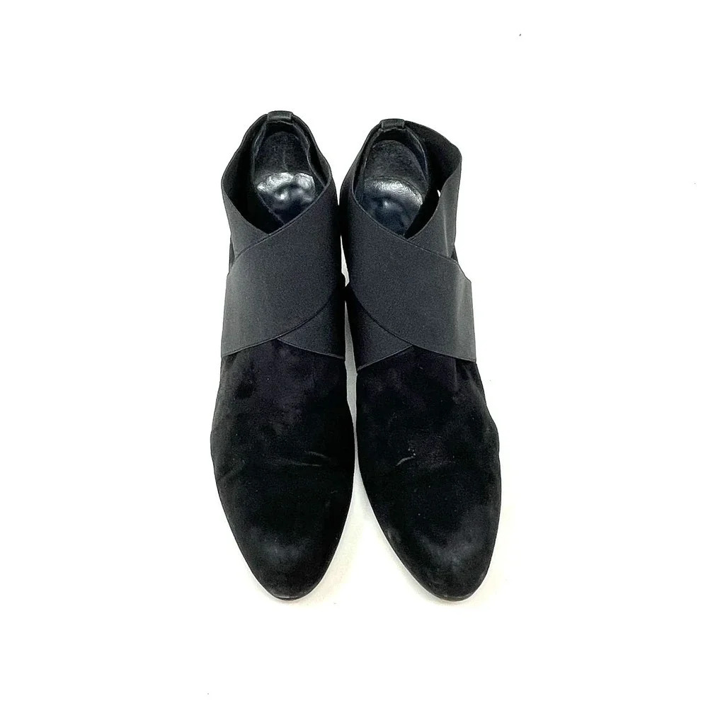 Stuart Weitzman Coban Suede Wedge Booties Black S… - image 3